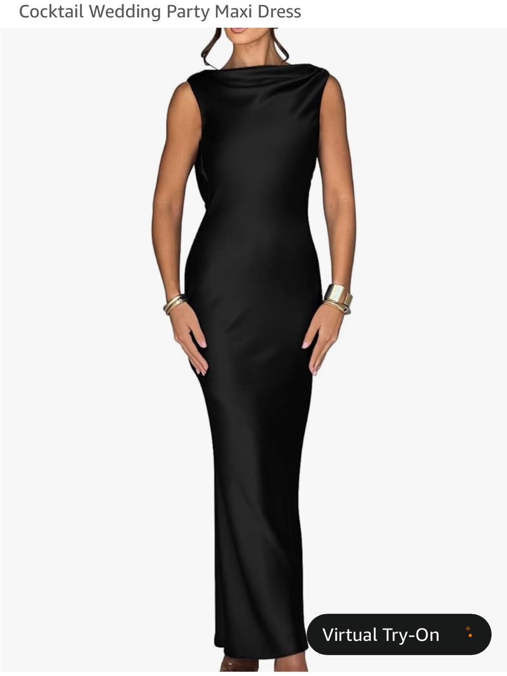 Elegant Black Long Dress - Picture 1 of 2